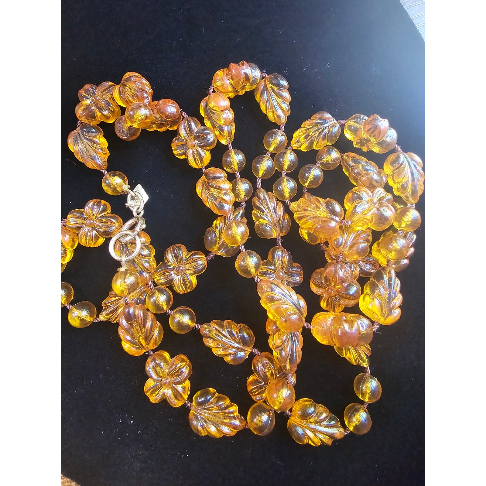 Sarah Cov Coventry Fall Style Long Neecklace Beautiful Warm Yellow/Orange